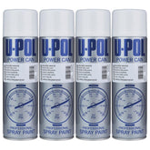 4X Upol Power Can Topcoat Gloss White Aerosol Spray 500ml Spray Paint